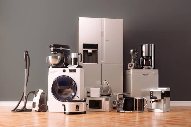 3d render of home appliances collection set